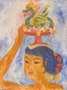 Balinese Woman With Offering — Theo Meier