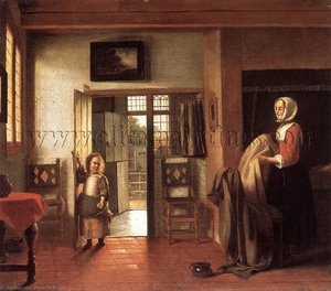 El Dormitorio — Pieter De Hooch, Dutch Golden Age Painting