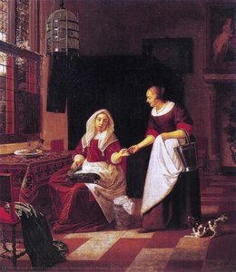Interior With A Woman And Her Maid — Michiel Van Musscher