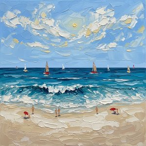 Ethereal Horizons: A Sculptural Study Of Cerulean Tides And Sunlit Coastal Serenity — David Moreau