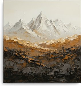 Ascension Of Shadows: A Monumental Study In Ochre And Ethereal Peak — David Moreau, Abstract Expressionism