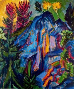 Landschaft mit blauen Felsen