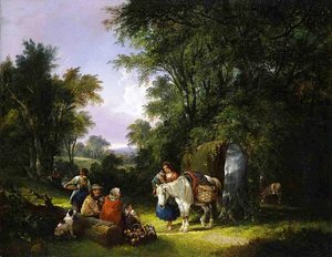 The Midday Rest — William Shayer Senior, Romanticism