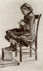 Das Mädchen Beim Stricken — Vincent Willem Van Gogh