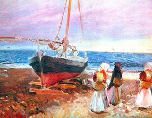 Fisherwomen On The Beach, Valencia — Joaquín Sorolla Y Bastida, Impressionism