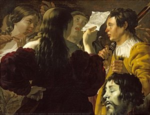 David Praised By The Israelite Women — Hendrick Terbrugghen, Baroque