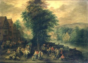 Wooded Landscape With Peasants, Waggons And Cattle_3 — Theobald Michau