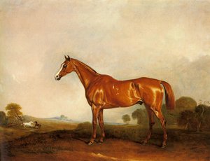 A Chestnut Hunter In A Landscape — Sr John E Ferneley, Academic Art