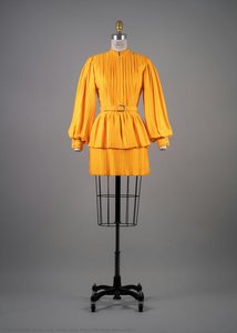 André Laug, Yellow Silk Blend Pleated Dress — André Laug
