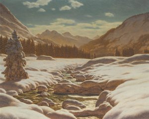 Mountains By Moonlight — Ivan Fedorovich Choultse