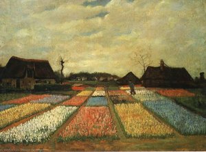 Flower Beds In Holland [1883] — Vincent Willem Van Gogh, Post-impressionism