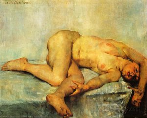 Reclining Female Nude — Lovis Corinth, Impressionism Expressionism Blend