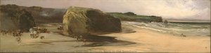 Landscape With The Gigantic Rock In The Seashore — Kawamura Kiyoo
