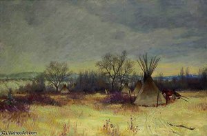 Indian Encampment — Joseph Henry Sharp