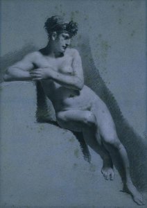 Study Of A Nude Woman, Seated Looking To The Right — Pierre-paul Prud'hon