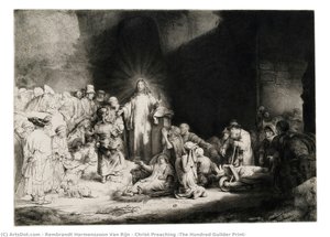 Christus Predigt (der Hundertgulden-druck) — Rembrandt Van Rijn, Barock