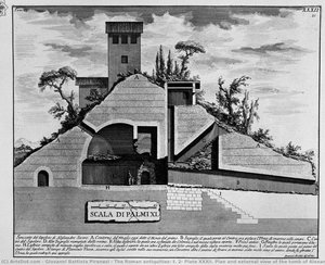The Roman Antiquities, T. 2, Plate Xxxii. Plan And External View Of The Tomb Of Alexander Severus Located Outside Porta S. John About A Mile From The Aqueducts. — Giovanni Battista Piranesi, Neoclassicism