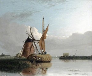 Barges On The Norfolk Broads — Alfred Stannard