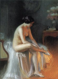 Nude By Firelight — Delphin Enjolras, Academicism