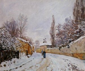 Road Under Snow, Louveciennes — Alfred Sisley, Impressionism