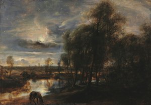 Landscape By Moonlight — Workshop Of Peter Paul Rubens