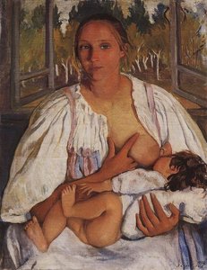 Nurse With Baby — Zinaida Serebriakova, Impressionism