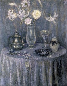 The Table, Grey Harmony — Henri Le Sidaner