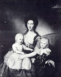 Mrs. Richard Tilghman (mary Gibson) (1766 90) With Her Two Sons, William Gibson (1785 1844) John Lloyd (1785 1832), (painting) — Charles Willson Peale