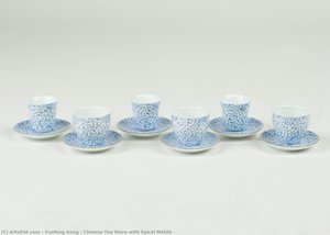 Chinese Tea Ware With Spiral Motifs — Yunfeng Kong, Contemporary Realism