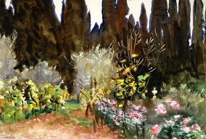 Gardens At Florence — John Singer Sargent, Late Impressionism