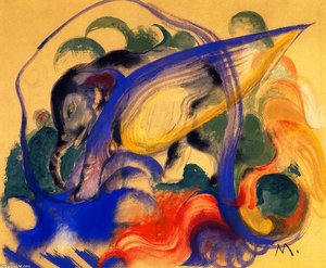 Criatura Fabulosa (también Conocida Como Elefante Gris) — Franz Marc, Expresionismo