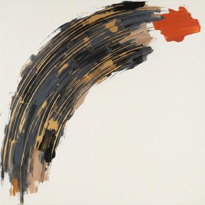 Ephemeral Arc Of Ochre And Charcoal In A Singular Moment Of Motion — Laurent Fabre