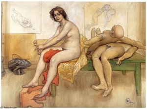 La Modelo Sobre La Mesa — Carl Larsson