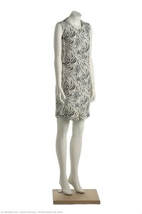 Printed white silk dress