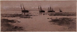 Boats On Mud Flats — Homer Dodge Martin