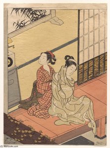 The Evening Chime Of The Clock — Suzuki Harunobu
