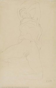 Reclining Woman With Raised Arms — Gustav Klimt, Art Nouveau