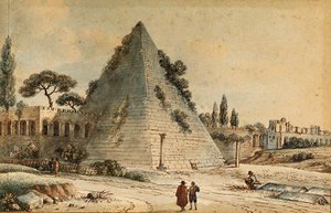 The Pyramid Of Caius Cestius With The Aurelian Walls, Rome — Victor Jean Nicolle