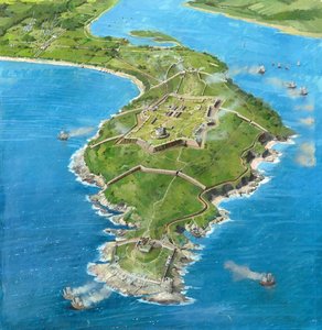 Aerial Reconstruction Drawing, Pendennis Castle