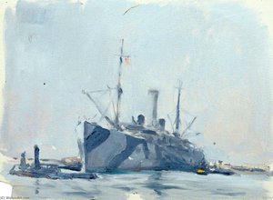 Dazzled Steamer and Tug