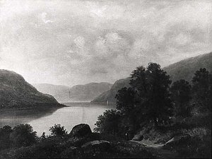 Hudson At Rhinebeck, (painting) — Asher Brown Durand, Hudson River School