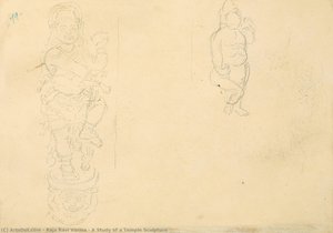 A Study Of A Temple Sculpture — Raja Ravi Varma, Academic Realism
