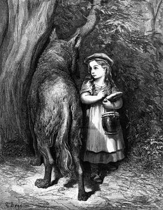 Gd 0001 Rotkäppchen Trifft Alten Vater Wolf Gustavedore Sqs — Paul Gustave Doré