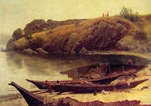 Canoes — Albert Bierstadt