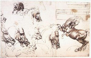 Study Of Horses For The Battle Of Anghiari — Leonardo Da Vinci, Renaissance Humanism