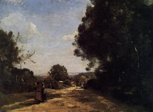 Sevres-brimborion - View Toward Paris — Jean-baptiste-camille Corot, Impressionistic Landscape