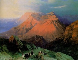 Mountain Village Gunib In Daghestan-view From The East — Ivan Konstantinovich Aivazovsky