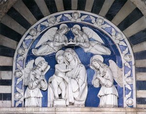 Madonna And Child Between Angels — Andrea Della Robbia, Italian Renaissance