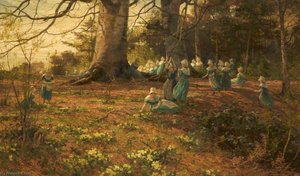 An Easter Holiday, The Children Of Bloomsbury Parochial School In A Wood At Watford — James Aumonier