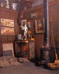 Interior Of A Studio With Stove — Gustave Caillebotte, Impressionism